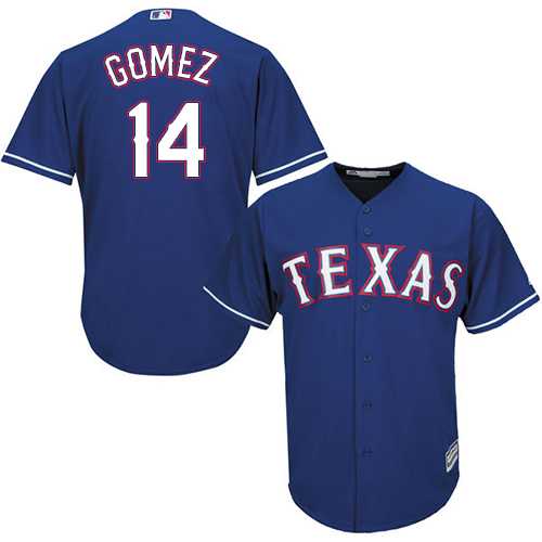Youth Texas Rangers #14 Carlos Gomez Blue Cool Base Stitched MLB Jersey