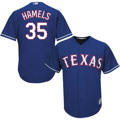 Youth Texas Rangers #35 Cole Hamels Blue Cool Base Stitched MLB Jersey