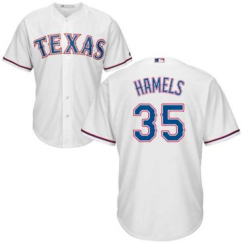 Youth Texas Rangers #35 Cole Hamels White Cool Base Stitched MLB Jersey