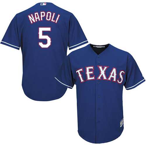 Youth Texas Rangers #5 Mike Napoli Blue Cool Base Stitched MLB Jersey