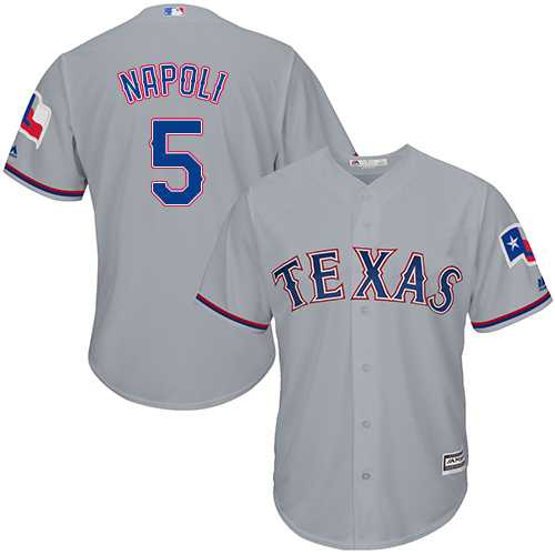 Youth Texas Rangers #5 Mike Napoli Grey Cool Base Stitched MLB Jersey