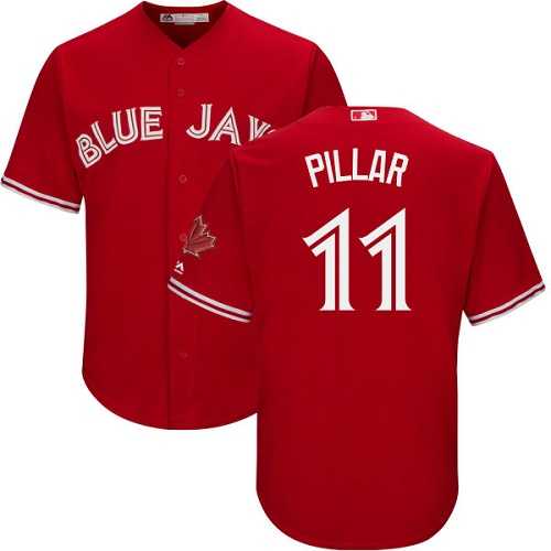 Youth Toronto Blue Jays #11 Kevin Pillar Red Cool Base Canada Day Stitched MLB Jersey