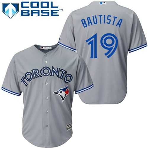 Youth Toronto Blue Jays #19 Jose Bautista Grey Cool Base Stitched MLB Jersey