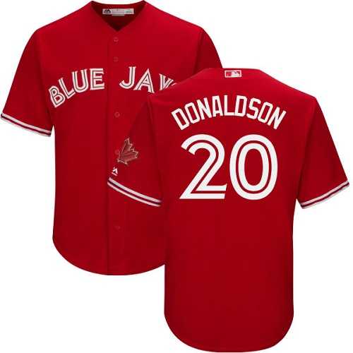 Youth Toronto Blue Jays #20 Josh Donaldson Red Cool Base Canada Day Stitched MLB Jersey