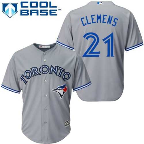 Youth Toronto Blue Jays #21 Roger Clemens Grey Cool Base Stitched MLB Jersey