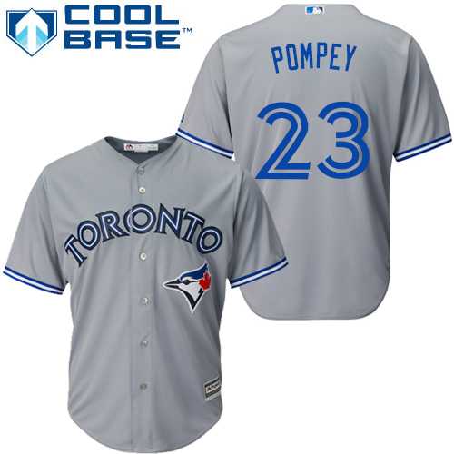 Youth Toronto Blue Jays #23 Dalton Pompey Grey Cool Base Stitched MLB Jersey