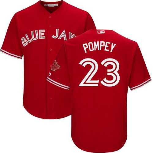 Youth Toronto Blue Jays #23 Dalton Pompey Red Cool Base Canada Day Stitched MLB Jersey