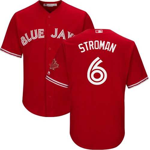 Youth Toronto Blue Jays #6 Marcus Stroman Red Cool Base Canada Day Stitched MLB Jersey