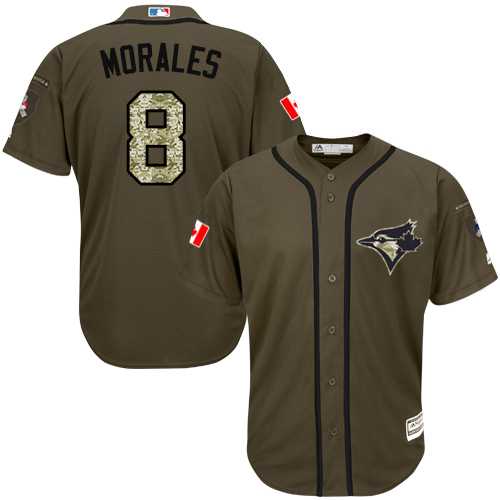 Youth Toronto Blue Jays #8 Kendrys Morales Green Salute to Service Stitched MLB Jersey