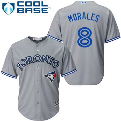 Youth Toronto Blue Jays #8 Kendrys Morales Grey Cool Base Stitched MLB Jersey