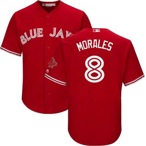 Youth Toronto Blue Jays #8 Kendrys Morales Red Cool Base Canada Day Stitched MLB Jersey