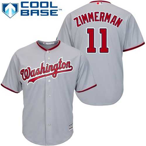 Youth Washington Nationals #11 Ryan Zimmerman Grey Cool Base Stitched MLB Jersey