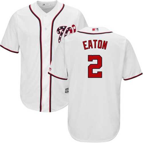 Youth Washington Nationals #2 Adam Eaton White Cool Base Stitched MLB Jersey
