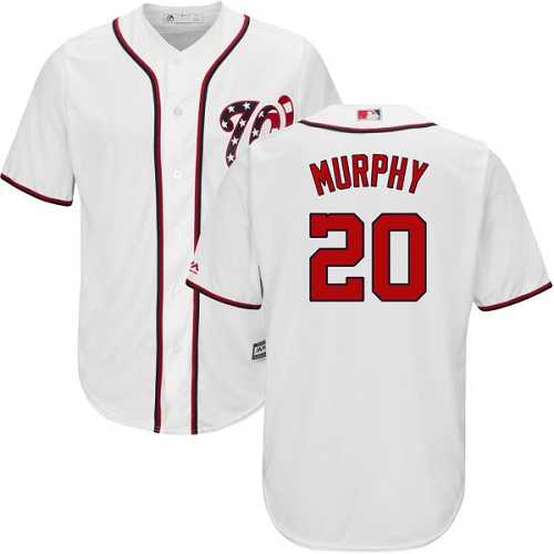 Youth Washington Nationals #20 Daniel Murphy White Cool Base Stitched MLB Jersey