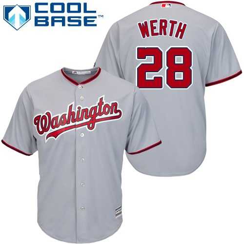 Youth Washington Nationals #28 Jayson Werth Grey Cool Base Stitched MLB Jersey