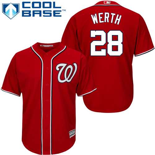 Youth Washington Nationals #28 Jayson Werth Red Stitched MLB Jersey