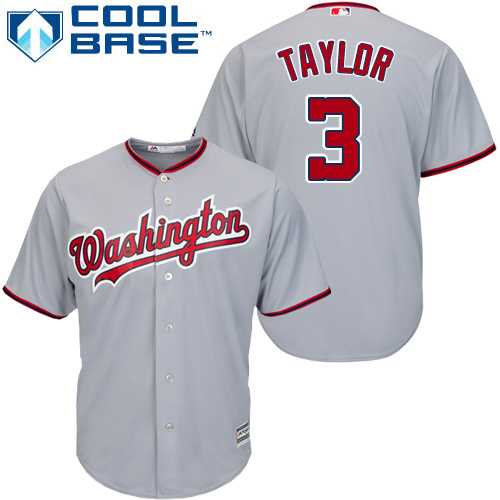 Youth Washington Nationals #3 Michael Taylor Grey Cool Base Stitched MLB Jersey