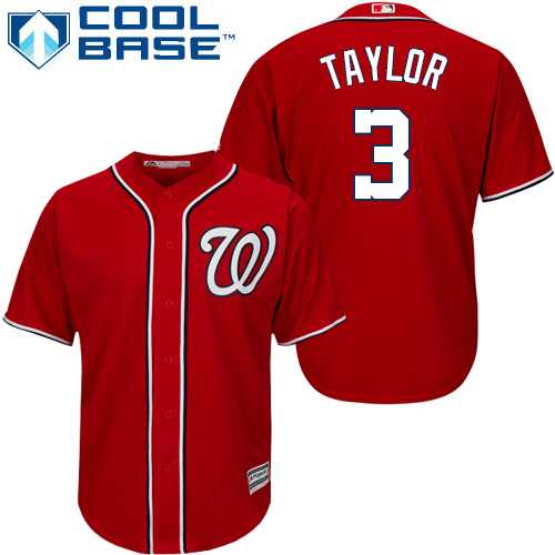 Youth Washington Nationals #3 Michael Taylor Red Cool Base Stitched MLB Jersey Youth Washington Nationals #3 Michael Taylor Red Cool Base Stitched MLB Jersey
