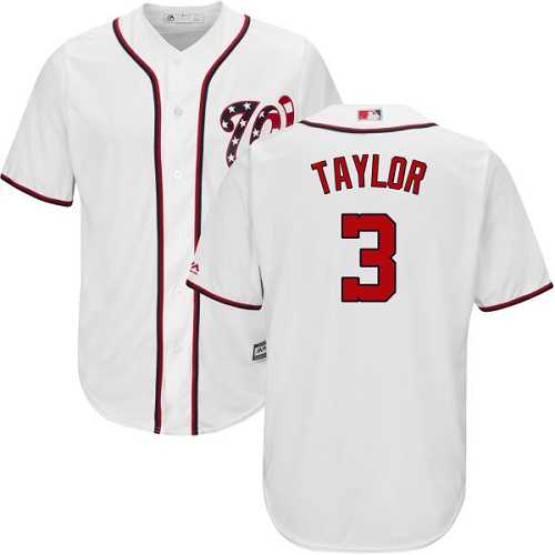Youth Washington Nationals #3 Michael Taylor White Cool Base Stitched MLB Jersey