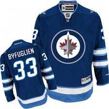 Youth Winnipeg Jets #33 Dustin Byfuglien Navy Blue Reebok Home NHL Jersey