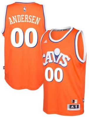 adidas Cleveland Cavaliers #00 Chris Andersen Orange Hardwood Classics Swingman Jersey