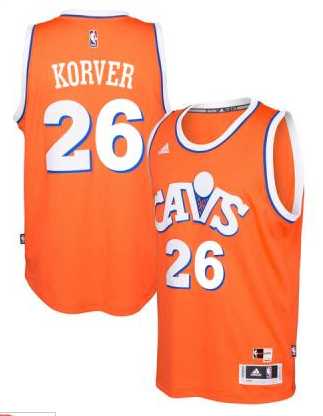 adidas Cleveland Cavaliers #26 Kyle Korver Orange Hardwood Classics Swingman Jersey