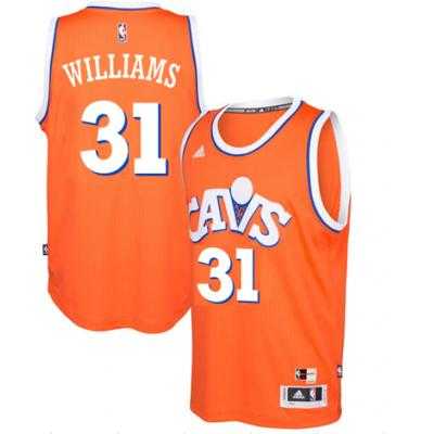 adidas Cleveland Cavaliers #31 Deron Williams Orange Hardwood Classics Swingman Jersey