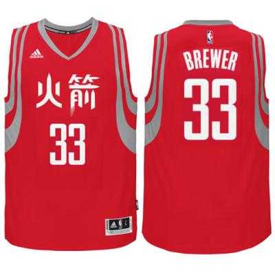 adidas Houston Rockets #33 Corey Brewer Red Chinese New Year Swingman Jersey
