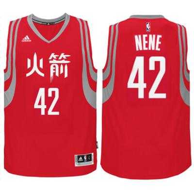 adidas Houston Rockets #42 Nene Hilario Red Chinese New Year Swingman Jersey