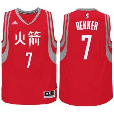 adidas Houston Rockets #7 Sam Dekker Red Chinese New Year Swingman Jersey