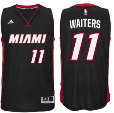 adidas Miami Heat #11 Dion Waiters Black New Swingman Road Jersey