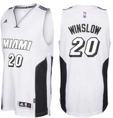 adidas Miami Heat #20 Justise Winslow White Tie Swingman Climacool Jersey