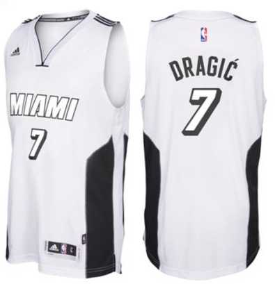 adidas Miami Heat #7 Goran Dragic White Tie Swingman Climacool Jersey