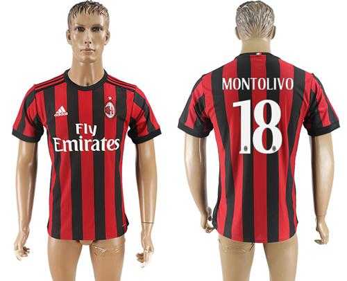 AC Milan #18 Montolivo Home Soccer Club Jersey