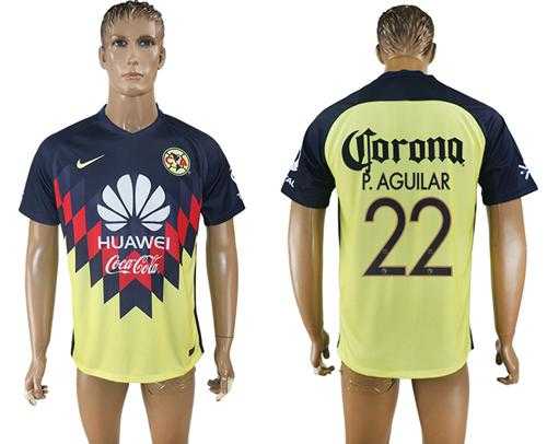 America #22 P.Aguilar Home Soccer Club Jersey