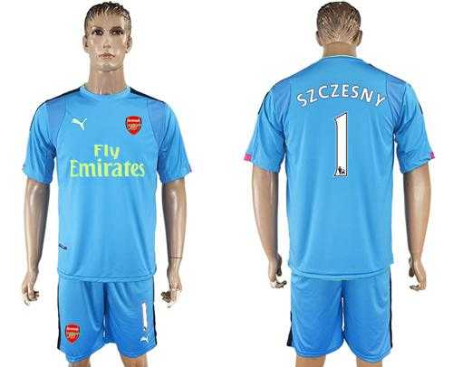 Arsenal #1 Szczesny Light Blue Goalkeeper Soccer Club Jersey