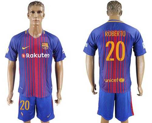 Barcelona #20 Roberto Home Soccer Club Jersey