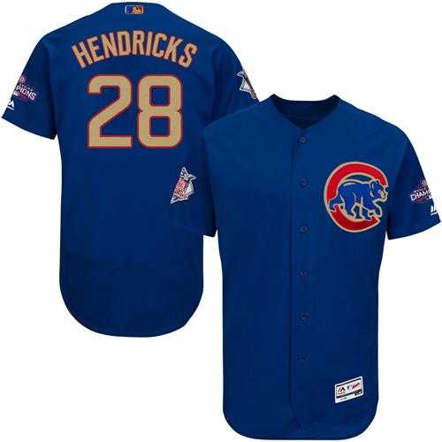 Chicago Cubs #28 Kyle Hendricks Blue Flexbase Authentic 2017 Gold Program Stitched MLB Jersey Chicago Cubs #28 Kyle Hendricks Blue Flexbase Authentic 2017 Gold Program Stitched MLB Jersey