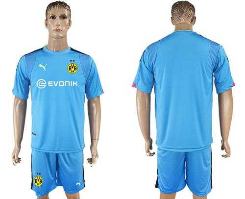 Dortmund Blank Blue Goalkeeper Soccer Club Jersey
