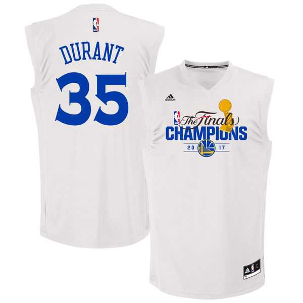 Golden State Warriors #35 Kevin Durant White 2017 NBA Champions Jersey