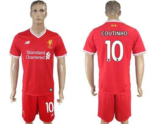 Liverpool #10 Coutinho Red Home Soccer Club Jersey