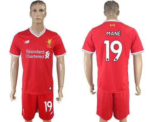 Liverpool #19 Mane Red Home Soccer Club Jersey