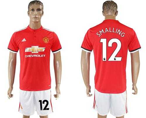 Manchester United #12 Smalling Red Home Soccer Club Jersey