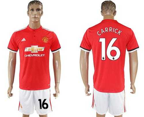 Manchester United #16 Carrick Red Home Soccer Club Jersey