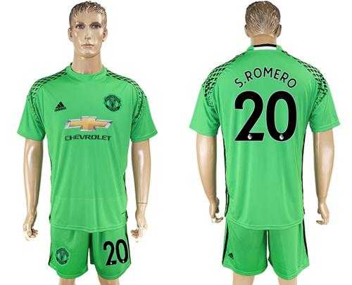 Manchester United #20 S.Romero Green Goalkeeper Soccer Club Jersey