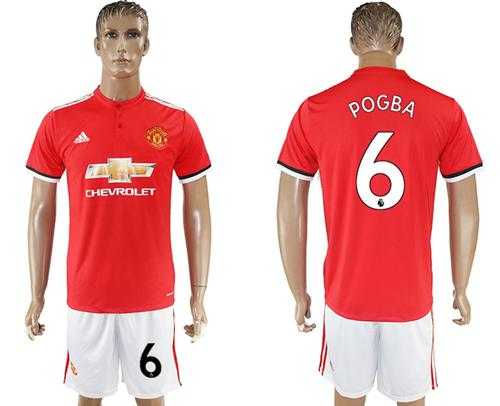 Manchester United #6 Pogba Red Home Soccer Club Jersey