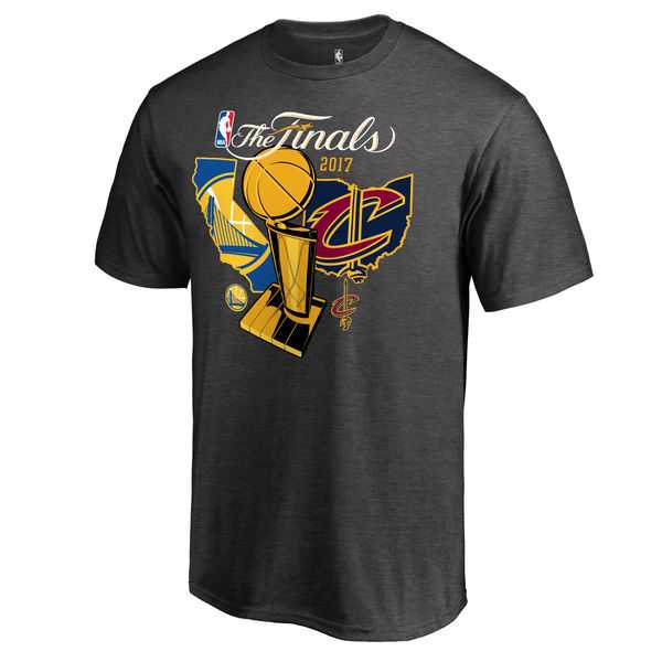 Men's Cleveland Cavaliers Vs. Golden State Warriors Fanatics Branded Heathered Gray 2017 NBA Finals Bound Dueling Team Matchup T-Shirt