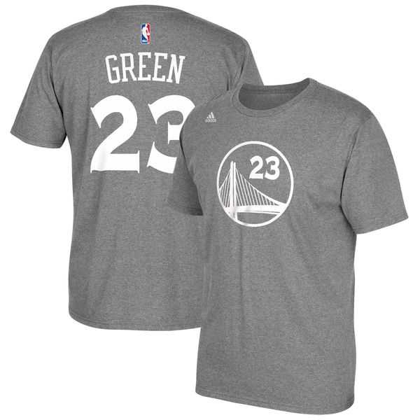 Men's Golden State Warriors 23 Draymond Green Gray Net Number T-Shirt