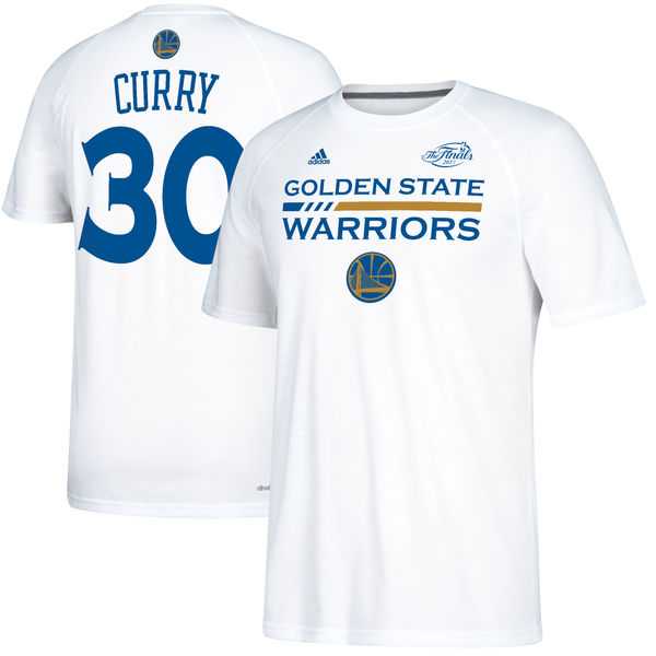 Men's Golden State Warriors 30 Stephen Curry White 2017 NBA Finals Bound Gametime Shooter T-Shirt