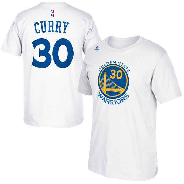 Men's Golden State Warriors 30 Stephen Curry White Net Number T-Shirt